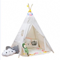 Indian Toys Indoor Cotton Canvas Wooden Child Tent Kids Play House Teepee tent