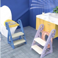 Hot selling 2 in1  Ladder toilet seat portable baby kids foldable potty training toilet seats with ladder