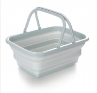 8.5L New Collapsible Shopping Basket Folding Basket with Handles Basins Round Plastic PP+TPR 40CM Sustainable,