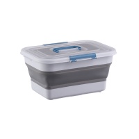 18L Stackable Durable Outdoor Transparent Plastic Foldable Storage Box Collapsible Large Storage Bins with Lids